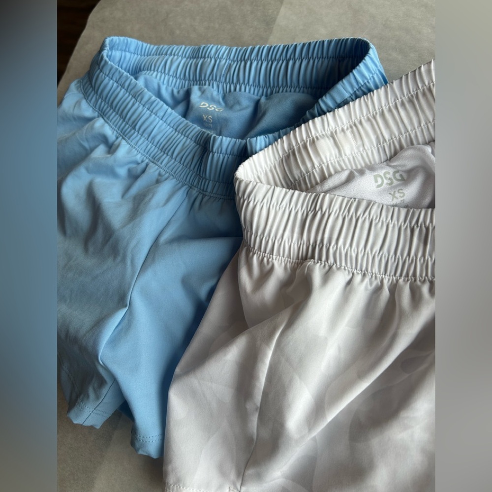 DSG Kids' Light Blue and White Shorts 6/7 two pairs